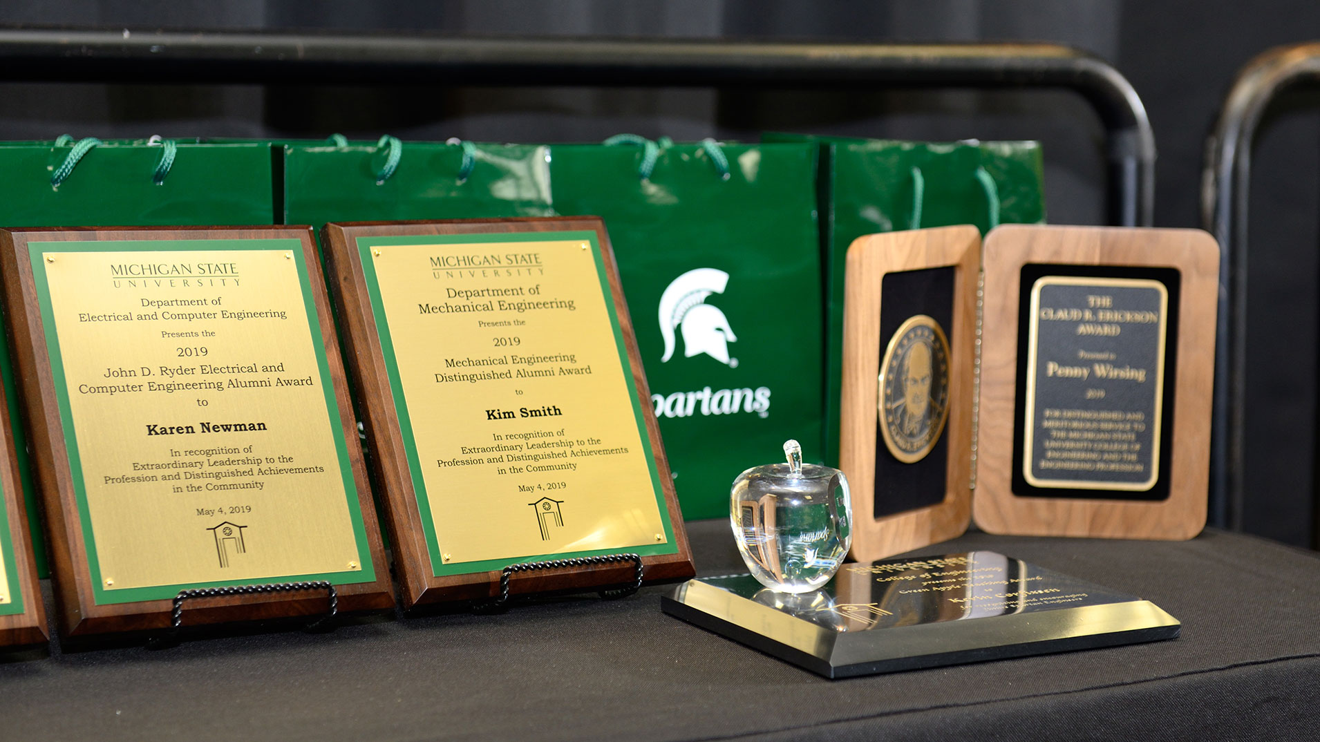 Awards on display for the Alumni Awards celebration