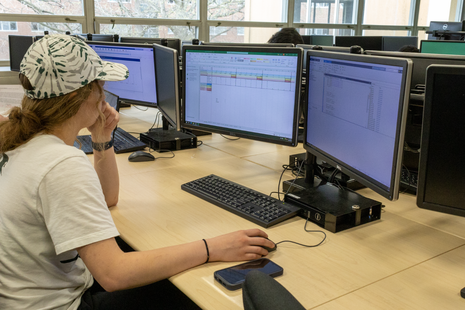 Student working on the computer