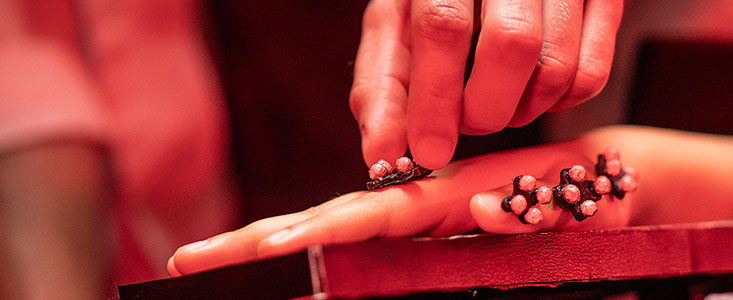 Motion capture sensors on hand