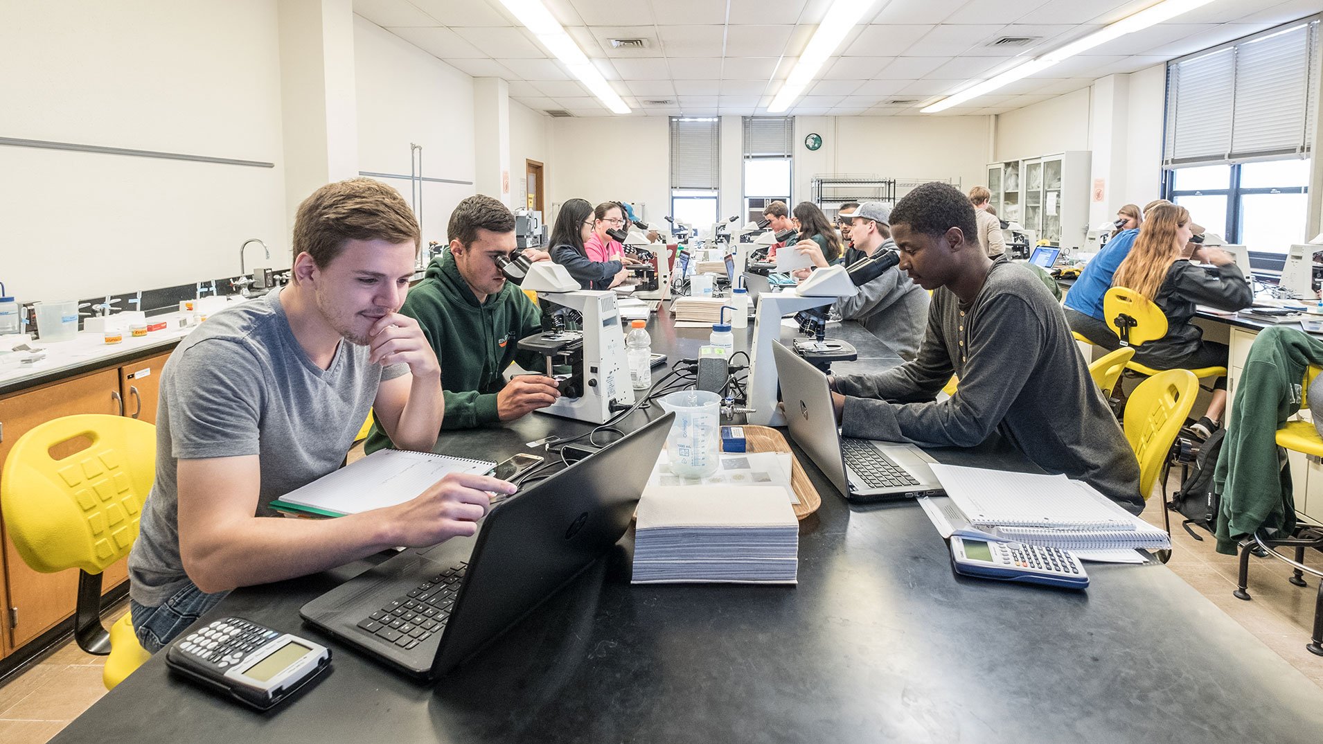 Students working on their projects