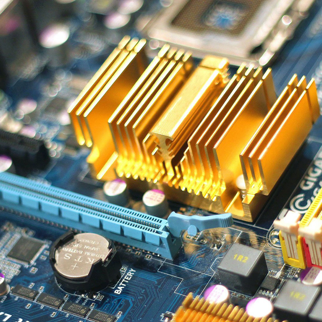 Close-up of a computer motherboard