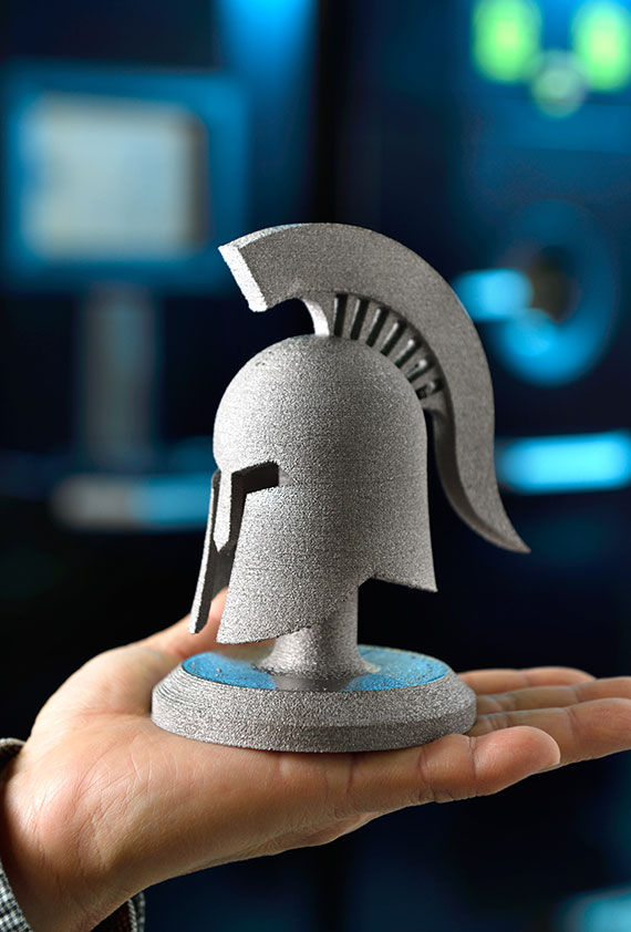 Sparty helmet sculpture
