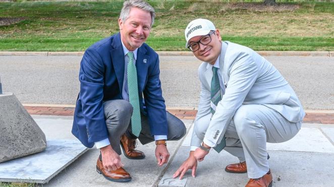 Self-heating, healing and bendable concrete installed at MSU